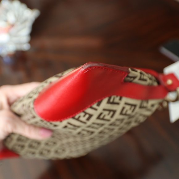 Fendi Zucco With Red Leather Trim - Picture 11 of 14